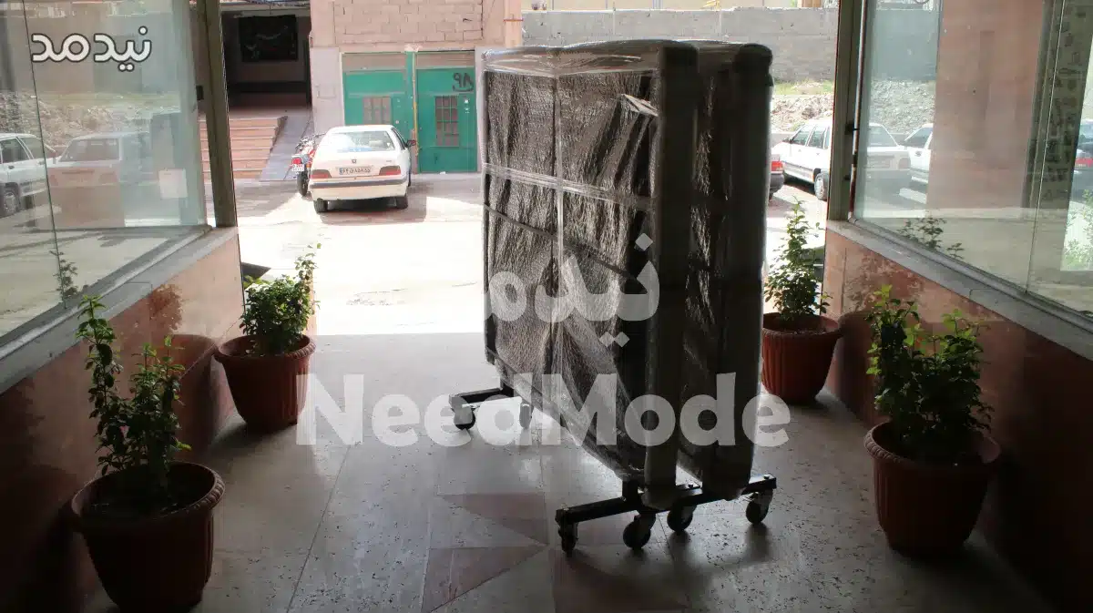 بسته بندی میز پینگ پنگ 16 میل 8 چرخ MDF درجه یک نیدمد