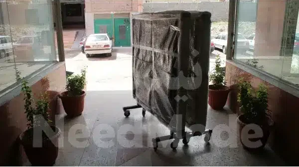 بسته بندی میز پینگ پنگ 16 میل نئوپان چرخدار کشویی نیدمد