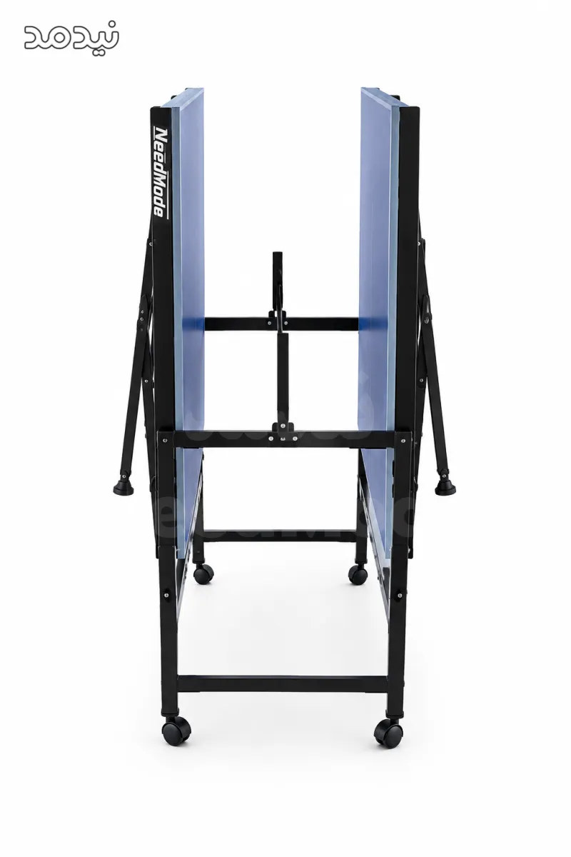 میز پینگ پنگ مینی مشکی نیدمد Mini Compact Black در حالت تاشده با پایههای چرخدار